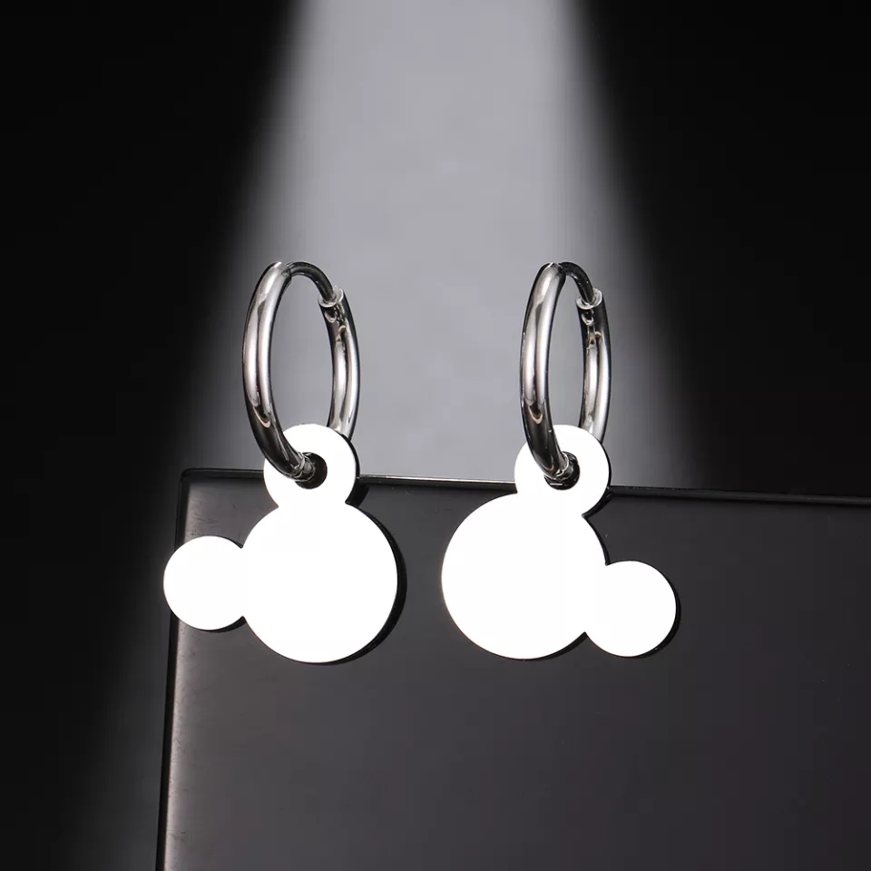 ARETES MICKEY SILVER DOT