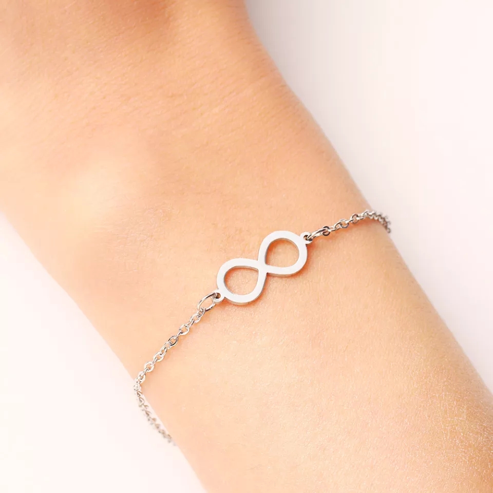 PULSERA INFINITO PLANA SILVER DOT