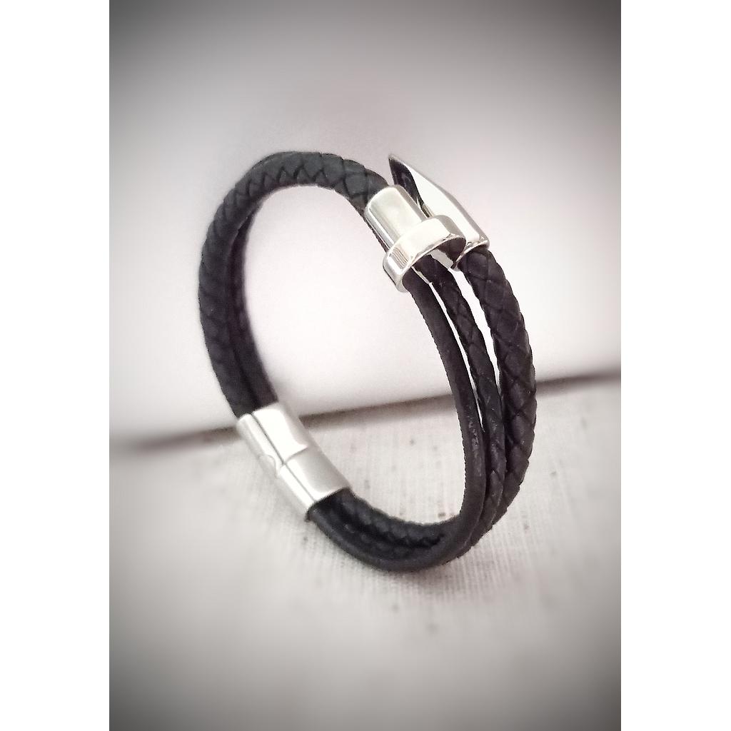 PULSERA ACERO MEN CLAVO BLACK