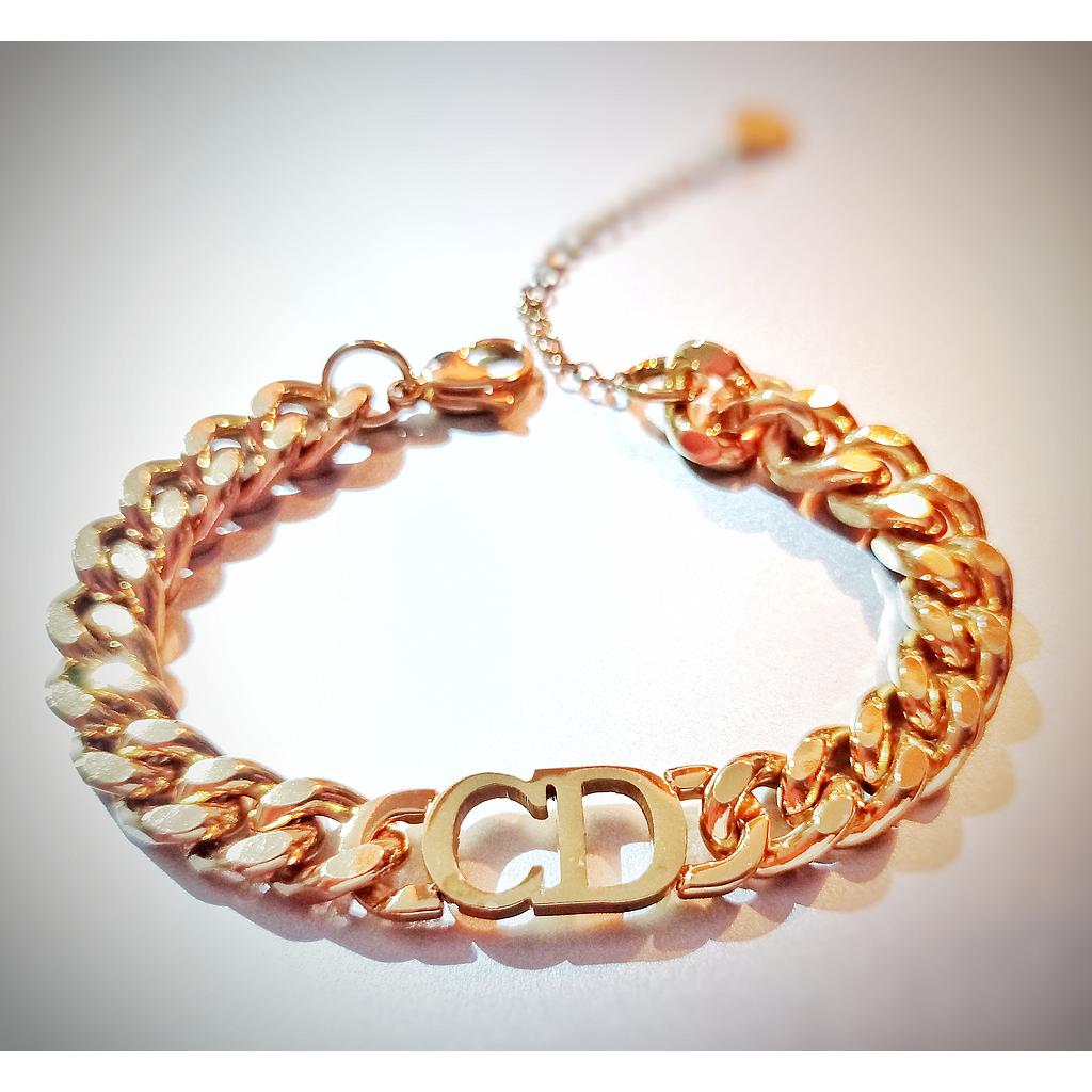 PULSERA ACERO GOLD CD GRUESA