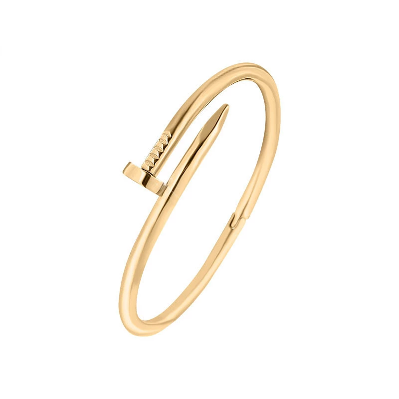 PULSERA ACERO GOLD CLAVO