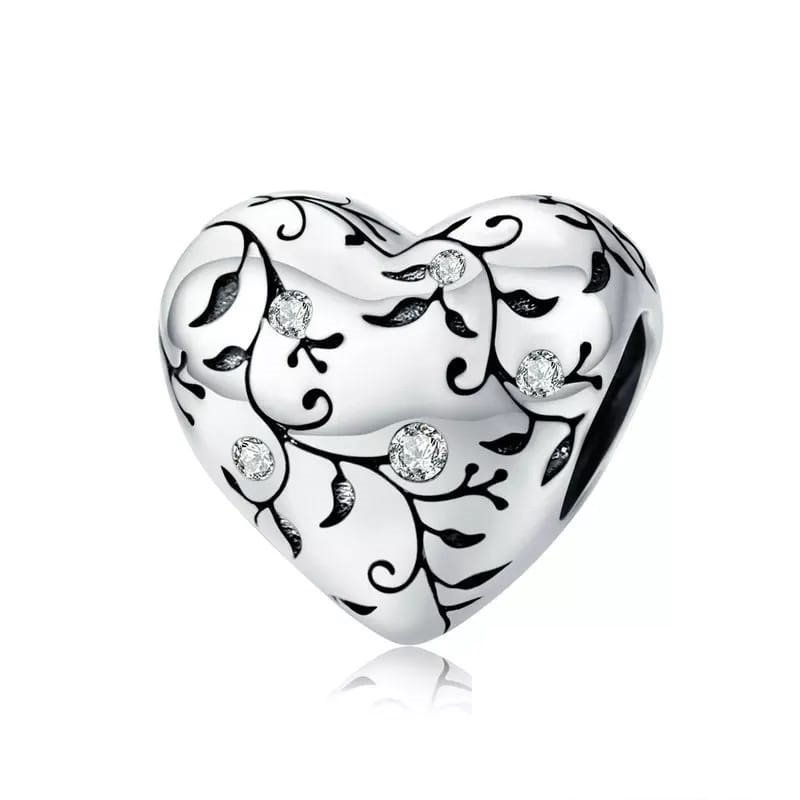 CHARM CORAZON HOJAS ZIRCONIA